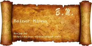Beiner Minna névjegykártya